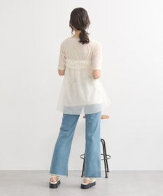 earth music&ecology カットオフフレアデニムパンツ