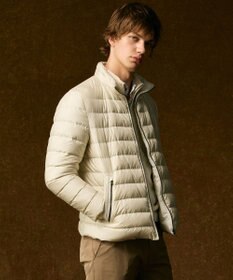 JOSEPH ABBOUD 【キングサイズ・軽量/サスティナブル素材/ECO撥水/インナーダウンにも】ナイロンスラブタフタダウンブルゾン