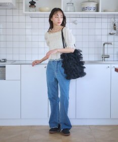 earth music&ecology カットオフフレアデニムパンツ