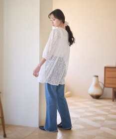 earth music&ecology カットオフフレアデニムパンツ