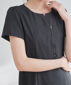 Tiaclasse 【小倉優子さん着用・洗える】フラップ付きミディアム丈フレアワンピース