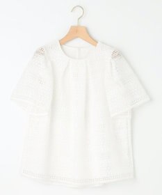 組曲 ボーダーレース ブラウス