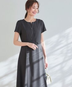 Tiaclasse 【小倉優子さん着用・洗える】フラップ付きミディアム丈フレアワンピース