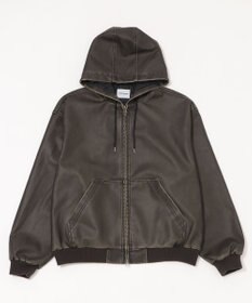 WEGO 【ユニセックス着用ITEM】PUフードブルゾン