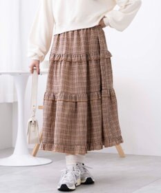 WEGO 【ウエストゴム】フリルティアードボリュームスカート