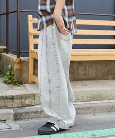 WEGO 【SMLサイズ展開】イージー3Dバレルレッグデニムパンツ