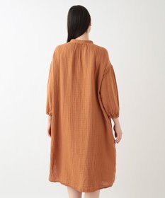 UCHINO クレープガーゼ　前あきギャザーワンピース