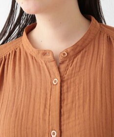 UCHINO クレープガーゼ　前あきギャザーワンピース