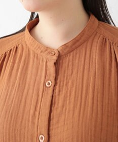 UCHINO クレープガーゼ　前あきギャザーワンピース