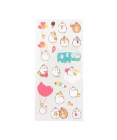 Mother garden 【2/15(日)で販売終了】 マザーガーデン MOLANG モラン いっぱいシール 3枚セット ≪おでかけ スイーツ ホリディー≫