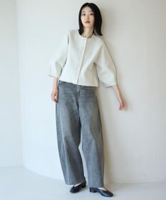 UNFILO L BEAUTY FORM KNIT パールボタン カーディガン