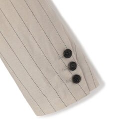 BEIGE， ERYTH / リネンストライプダブルジャケット