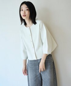 UNFILO L BEAUTY FORM KNIT パールボタン カーディガン