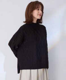 ANY 【6色展開】ソフトアクリルハイネックケーブルニット