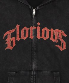 WEGO 【ユニセックス着用ITEM/MLサイズ展開】パウダーブリーチグラフィックZIPパーカー