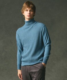JOSEPH ABBOUD 【チクチクしない/3シーズン対応/サスティナブル】SNOWY タートルネックセーター ターコイズブルー系