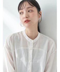 earth music&ecology シアーバンドカラーシャツ