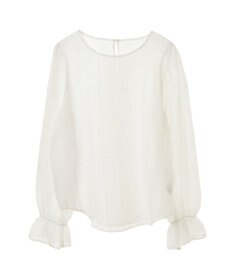 earth music&ecology キャンディースリーブシアーブラウス