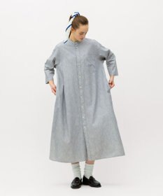 LENO LIGHT HICKORY ONE PIECE / ヒッコリーシャツワンピース