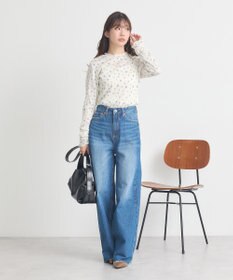 earth music&ecology ハイネックフラワーメロープルオーバー