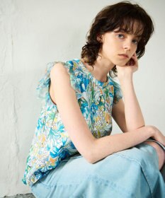GRACE CONTINENTAL フラワーガーデンプリントトップ