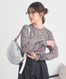 earth music&ecology ハイネックフラワーメロープルオーバー