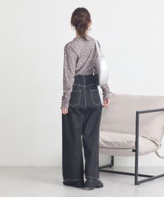 earth music&ecology ハイネックフラワーメロープルオーバー