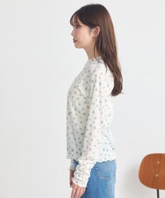 earth music&ecology ハイネックフラワーメロープルオーバー