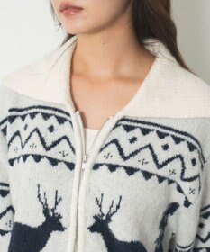 WEGO 雪柄ダブルジップニット