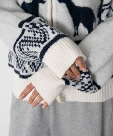 WEGO 雪柄ダブルジップニット