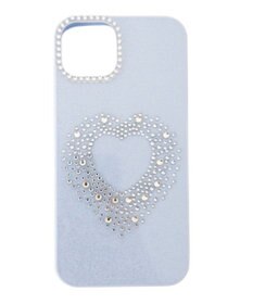 WEGO ハートビジューラメiphoneケース（ブルー）