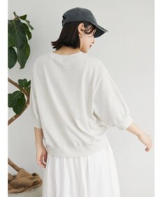 Green Parks ７分袖ラメ裏毛パフプルオーバー