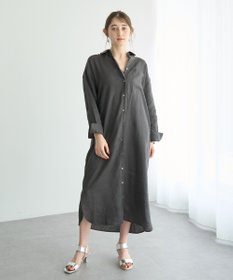 2wayフレンチリネンロングシャツワンピース / YECCA VECCA