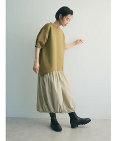 Green Parks ａ．異素材切り替えバルーンワンピース