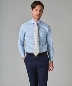 GOTAIRIKU 春夏向け【形態安定】SUMMERPREMIUMPLEATS_スモールワイドカラー 長袖ドレスシャツ（ストライプ/チェック）