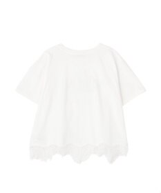 earth music&ecology 裾レースロゴプリントTシャツ