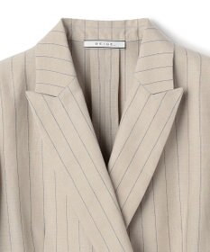 BEIGE， ERYTH / リネンストライプダブルジャケット