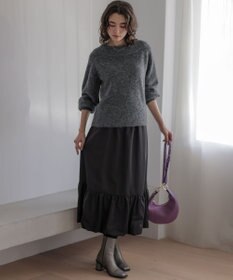 組曲 L へアリーヤーンボートネック ニット