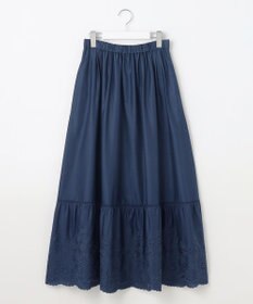 自由区 L 【カタログ掲載・接触冷感・洗える】エンブロイダリーローンティアード スカート