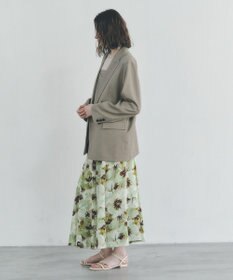 YECCA VECCA 水彩フラワー柄マーメイドスカート