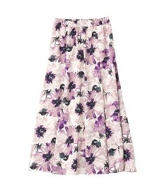 YECCA VECCA 水彩フラワー柄マーメイドスカート