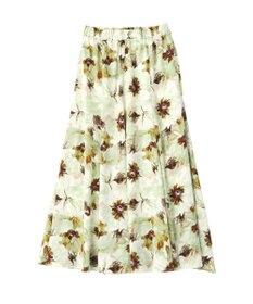 YECCA VECCA 水彩フラワー柄マーメイドスカート