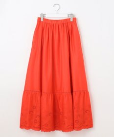 自由区 L 【カタログ掲載・接触冷感・洗える】エンブロイダリーローンティアード スカート