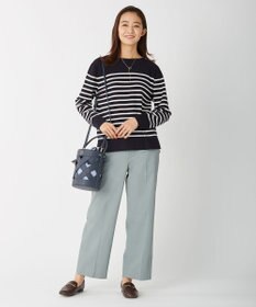 J.PRESS LADIES 【洗える】KATE パネルボーダー ボートネック ニット