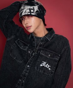 WEGO 【ユニセックス着用ITEM/MLサイズ展開】グラフィックデニムシャツ（LS）