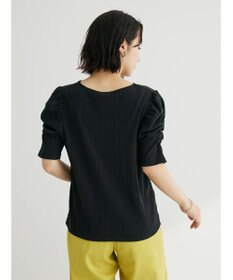 Green Parks リブ肩デザイン５分袖プルオーバー