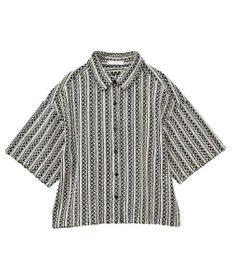 Green Parks インド綿 　衿付きレースシャツ