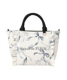 Maison de FLEUR ツイードリボンプリント2WayバッグS