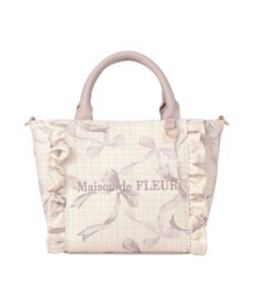 Maison de FLEUR ツイードリボンプリント2WayバッグS
