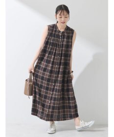 earth music&ecology 綿ＰＵクレープワンピース（ｃｈｅｃｋ柄）